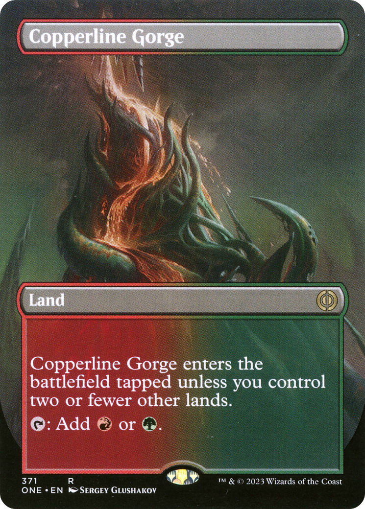 Copperline Gorge (Borderless Alternate Art) [Phyrexia: All Will Be One] | Fandemonia Ltd