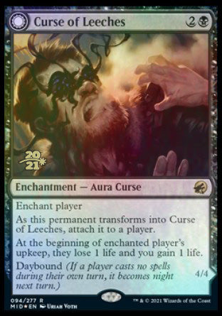 Curse of Leeches // Leeching Lurker [Innistrad: Midnight Hunt Prerelease Promos] | Fandemonia Ltd