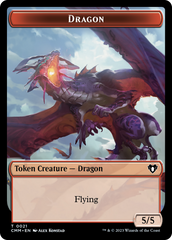 Saproling // Dragon (0021) Double-Sided Token [Commander Masters Tokens] | Fandemonia Ltd