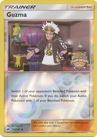 Guzma (115/147) (League Promo) (Staff) [Sun & Moon: Burning Shadows] | Fandemonia Ltd