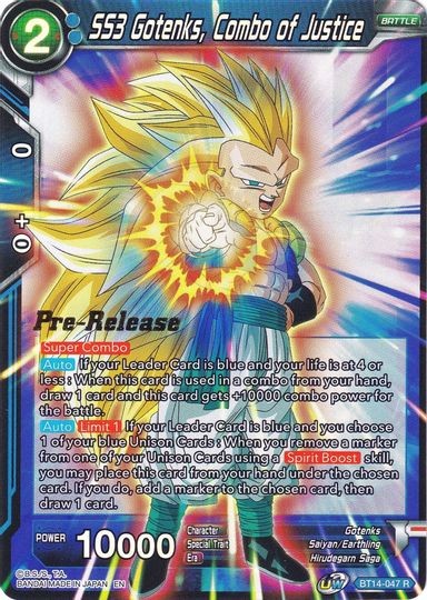 SS3 Gotenks, Combo of Justice (BT14-047) [Cross Spirits Prerelease Promos] | Fandemonia Ltd