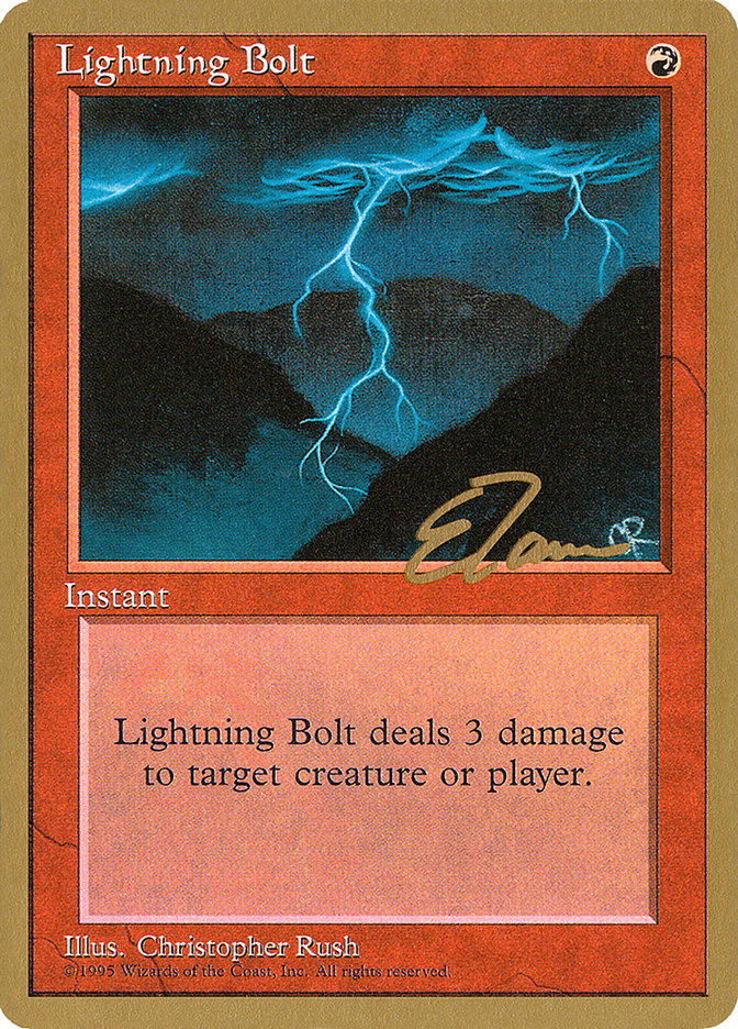 Lightning Bolt (Eric Tam) [Pro Tour Collector Set] | Fandemonia Ltd