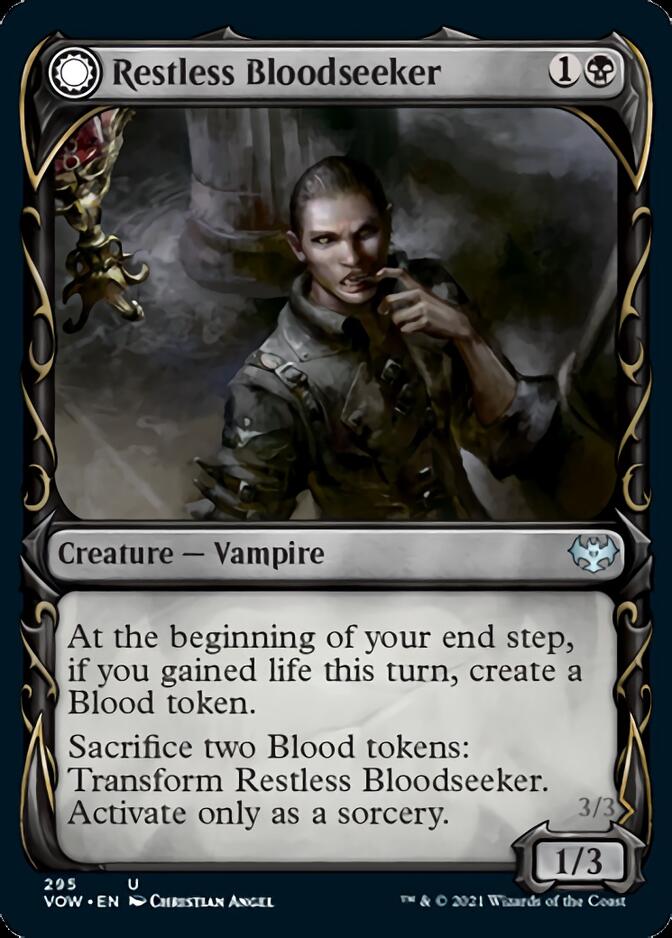 Restless Bloodseeker // Bloodsoaked Reveler (Showcase Fang Frame) [Innistrad: Crimson Vow] | Fandemonia Ltd