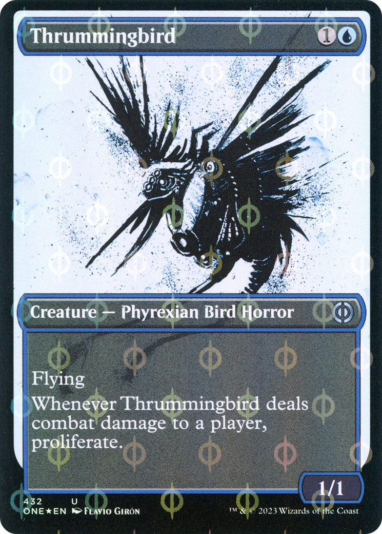 Thrummingbird (Showcase Ichor Step-and-Compleat Foil) [Phyrexia: All Will Be One] | Fandemonia Ltd