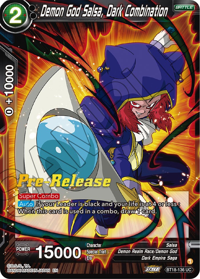Demon God Salsa, Dark Combination (BT18-136) [Dawn of the Z-Legends Prerelease Promos] | Fandemonia Ltd