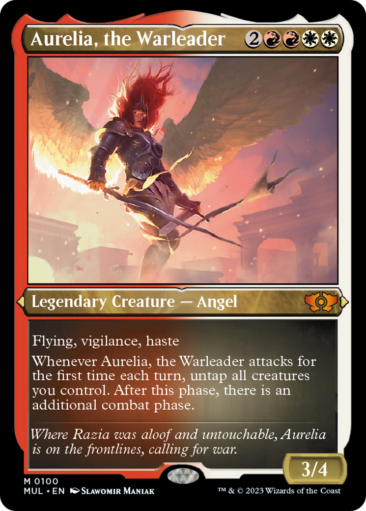Aurelia, the Warleader (Foil Etched) [Multiverse Legends] | Fandemonia Ltd