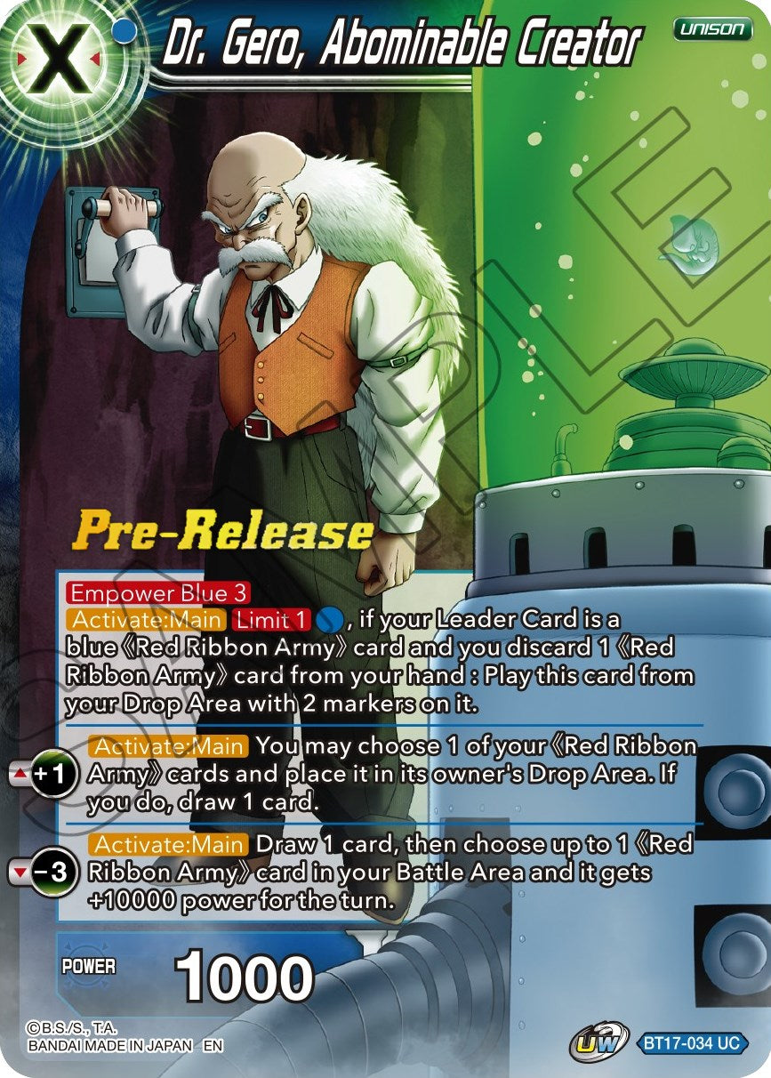 Dr. Gero, Abominable Creator (BT17-034) [Ultimate Squad Prerelease Promos] | Fandemonia Ltd