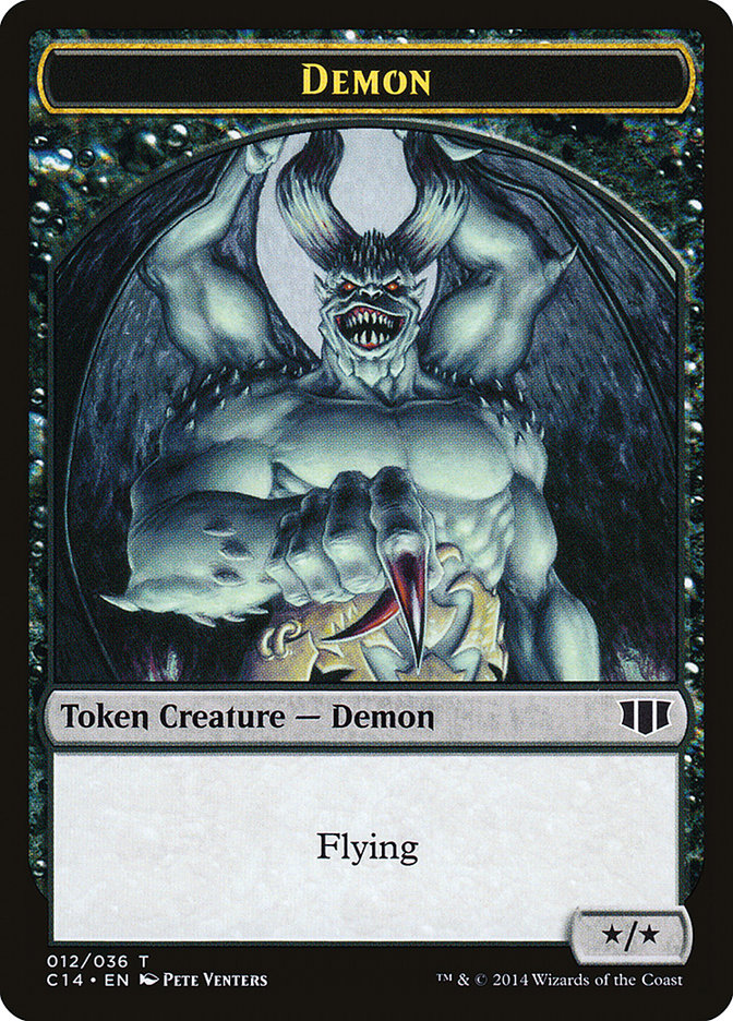 Demon (012/036) // Zombie (016/036) Double-sided Token [Commander 2014 Tokens] | Fandemonia Ltd