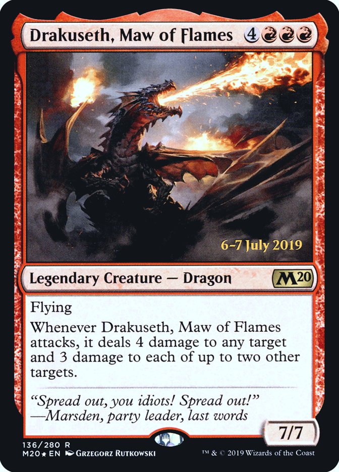 Drakuseth, Maw of Flames  [Core Set 2020 Prerelease Promos] | Fandemonia Ltd
