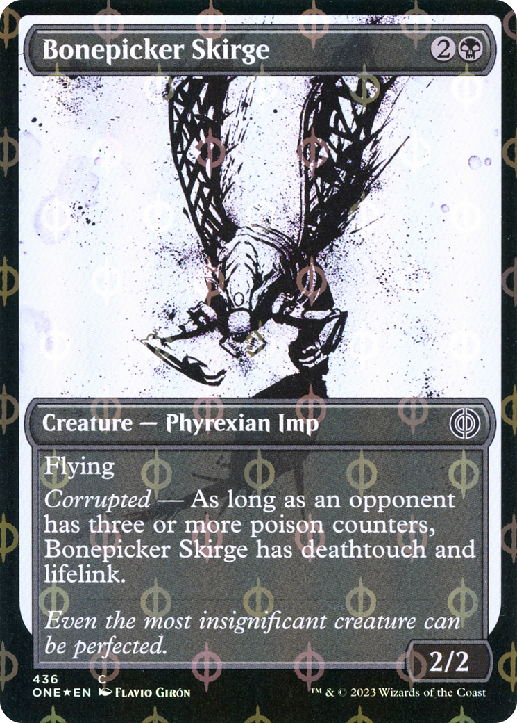 Bonepicker Skirge (Showcase Ichor Step-and-Compleat Foil) [Phyrexia: All Will Be One] | Fandemonia Ltd