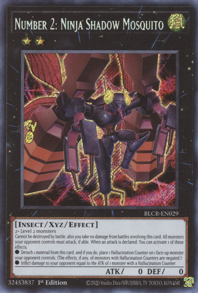 Number 2: Ninja Shadow Mosquito [BLCR-EN029] Secret Rare | Fandemonia Ltd