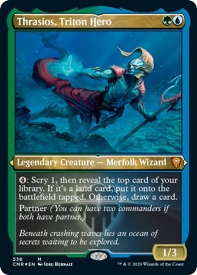 Thrasios, Triton Hero (Foil Etched) [Commander Legends] | Fandemonia Ltd