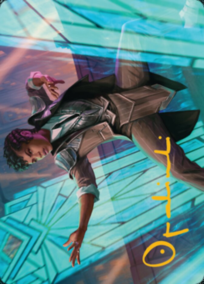 Dapper Shieldmate Art Card (Gold-Stamped Signature) [Streets of New Capenna Art Series] | Fandemonia Ltd