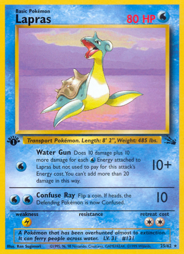 Lapras (25/62) [Fossil 1st Edition] | Fandemonia Ltd