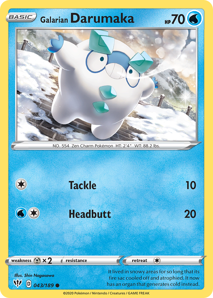 Galarian Darumaka (043/189) [Sword & Shield: Darkness Ablaze] | Fandemonia Ltd