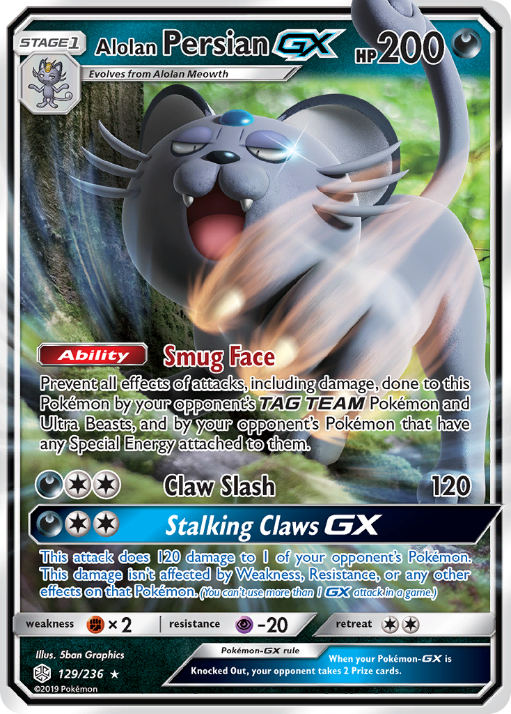 Alolan Persian GX (129/236) [Sun & Moon: Cosmic Eclipse] | Fandemonia Ltd