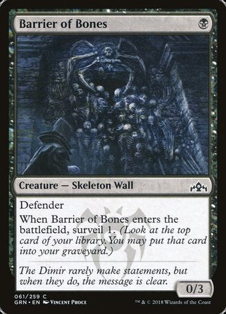 Barrier of Bones [Guilds of Ravnica] | Fandemonia Ltd