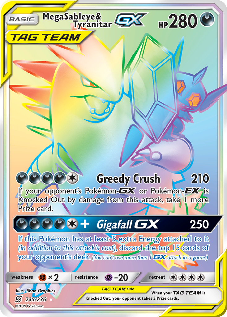 Mega Sableye & Tyranitar GX (245/236) [Sun & Moon: Unified Minds] | Fandemonia Ltd