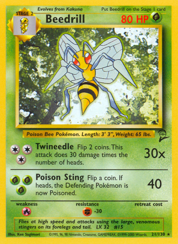 Beedrill (21/130) [Base Set 2] | Fandemonia Ltd