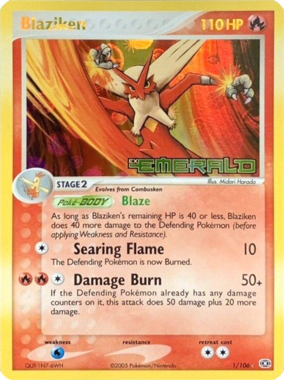 Blaziken (1/106) (Stamped) [EX: Emerald] | Fandemonia Ltd