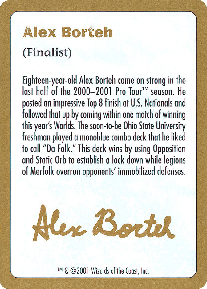 Alex Borteh Bio [World Championship Decks 2001] | Fandemonia Ltd