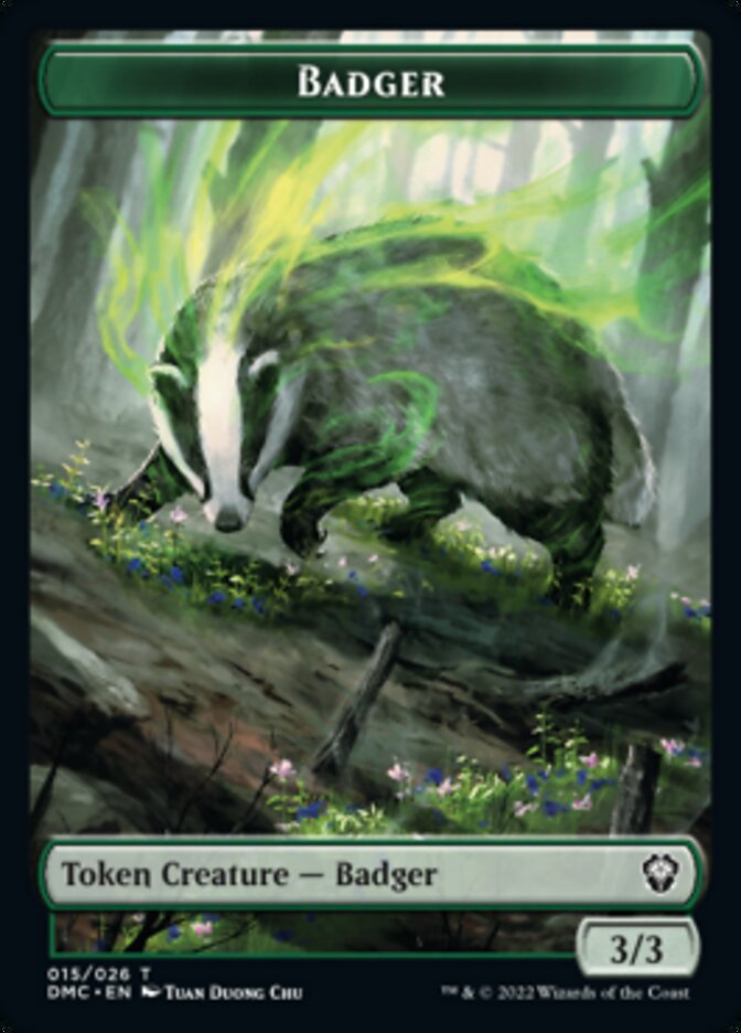 Saproling // Badger Double-sided Token [Dominaria United Tokens] | Fandemonia Ltd