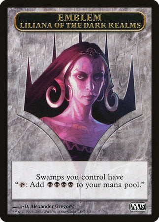 Emblem - Liliana of the Dark Realms [Magic 2013 Tokens] | Fandemonia Ltd