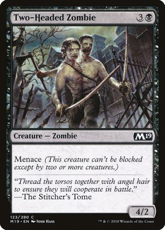Two-Headed Zombie [Core Set 2019] | Fandemonia Ltd