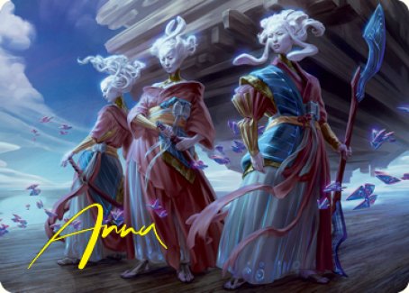 Guardians of Oboro Art Card (Gold-Stamped Signature) [Kamigawa: Neon Dynasty Art Series] | Fandemonia Ltd