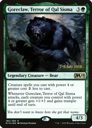 Goreclaw, Terror of Qal Sisma [Core Set 2019 Promos] | Fandemonia Ltd