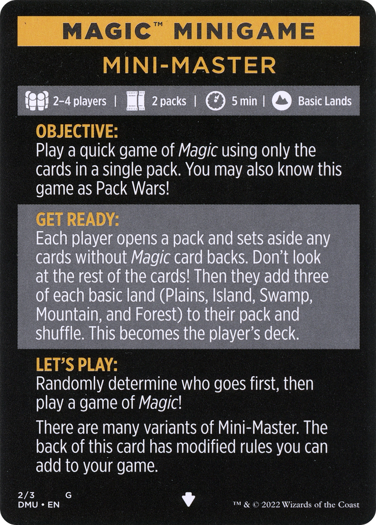 Mini-Master (Magic Minigame) [Commander Legends: Battle for Baldur's Gate Minigame] | Fandemonia Ltd