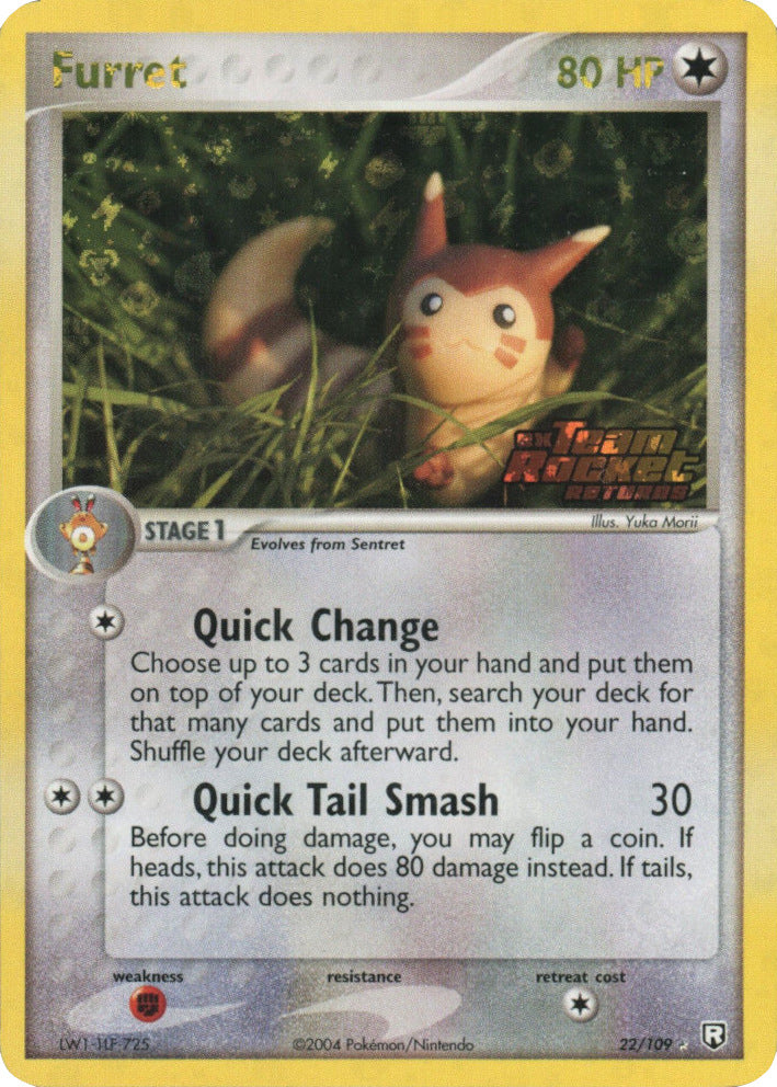 Furret (22/109) (Stamped) [EX: Team Rocket Returns] | Fandemonia Ltd