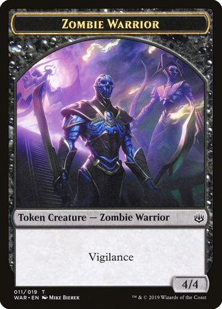 Zombie Warrior Token [War of the Spark Tokens] | Fandemonia Ltd