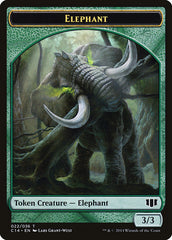 Elephant // Elf Warrior Double-sided Token [Commander 2014 Tokens] | Fandemonia Ltd