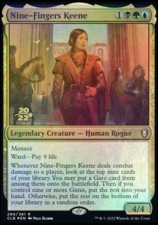 Nine-Fingers Keene [Commander Legends: Battle for Baldur's Gate Prerelease Promos] | Fandemonia Ltd