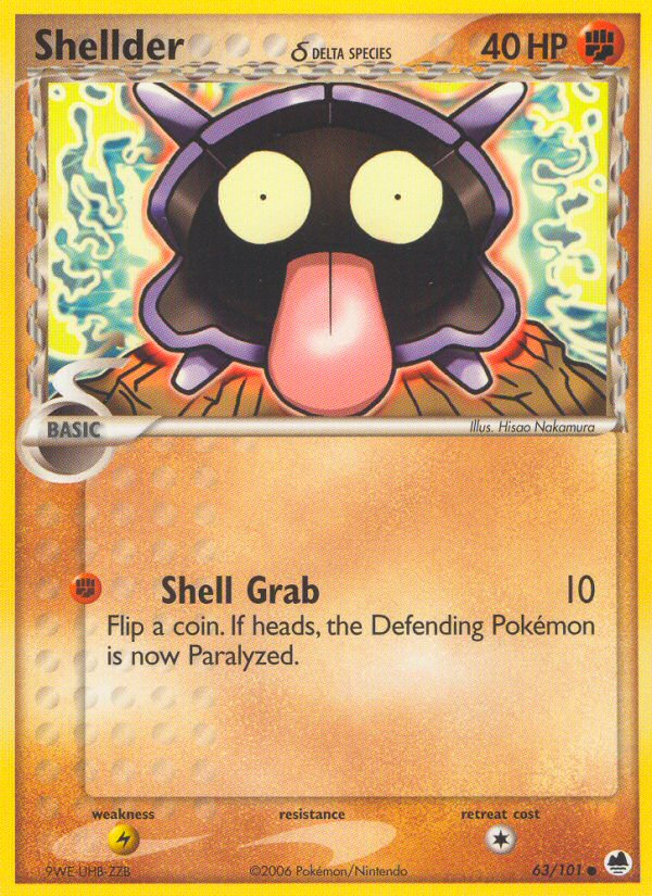 Shellder (63/101) (Delta Species) [EX: Dragon Frontiers] | Fandemonia Ltd