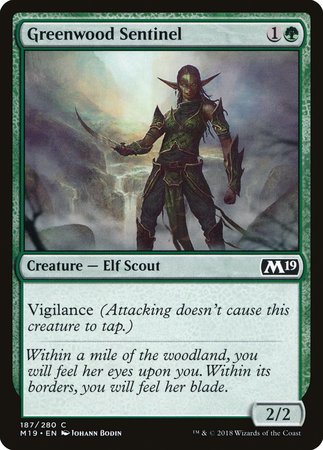 Greenwood Sentinel [Core Set 2019] | Fandemonia Ltd