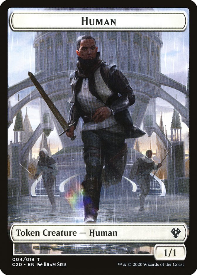 Human // Treasure Double-sided Token [Commander 2020 Tokens] | Fandemonia Ltd