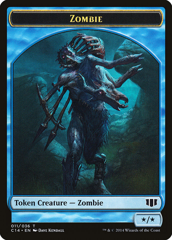 Kraken // Zombie (011/036) Double-sided Token [Commander 2014 Tokens] | Fandemonia Ltd