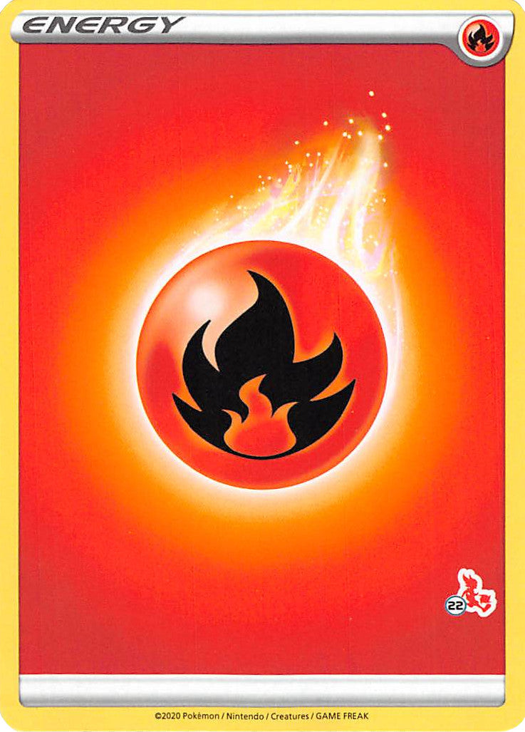 Fire Energy (Cinderace Stamp #22) [Battle Academy 2022] | Fandemonia Ltd