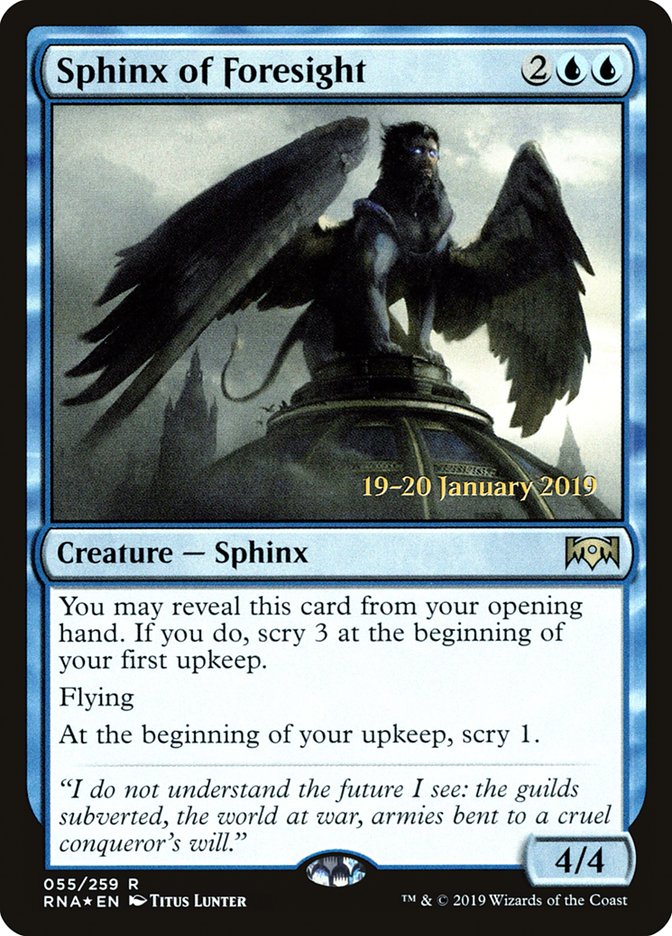 Sphinx of Foresight [Ravnica Allegiance Prerelease Promos] | Fandemonia Ltd