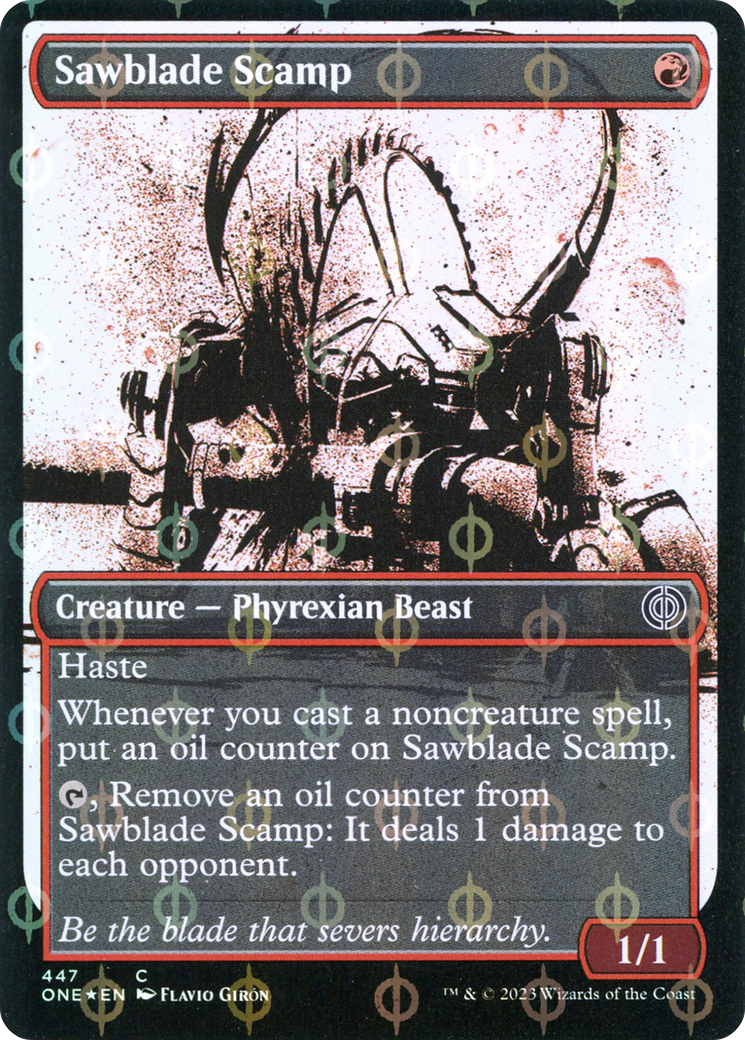 Sawblade Scamp (Showcase Ichor Step-and-Compleat Foil) [Phyrexia: All Will Be One] | Fandemonia Ltd