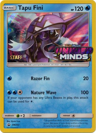 Tapu Fini (SM203) (Staff Prerelease Promo) [Sun & Moon: Black Star Promos] | Fandemonia Ltd