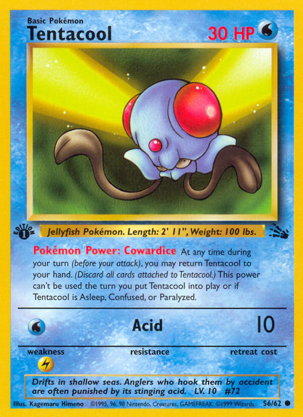 Tentacool (56/62) [Fossil 1st Edition] | Fandemonia Ltd