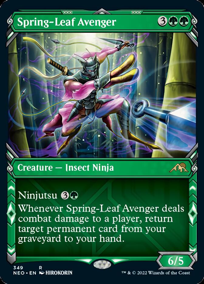 Spring-Leaf Avenger (Showcase Ninja) [Kamigawa: Neon Dynasty] | Fandemonia Ltd