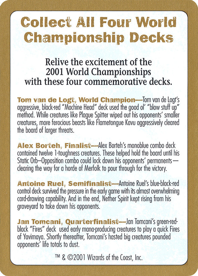 2001 World Championships Ad [World Championship Decks 2001] | Fandemonia Ltd
