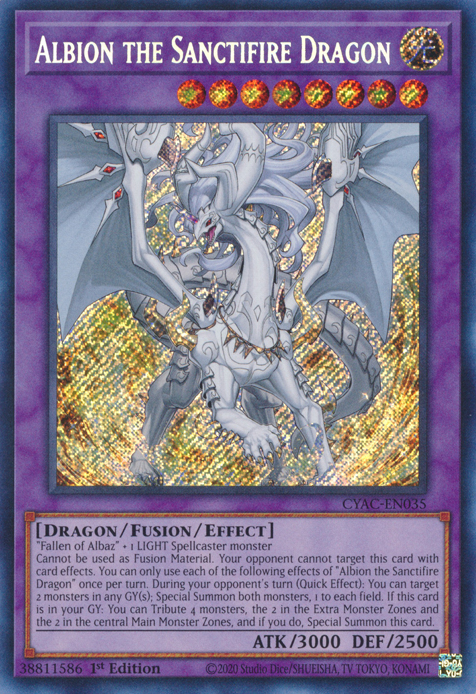 Albion the Sanctifire Dragon [CYAC-EN035] Secret Rare | Fandemonia Ltd