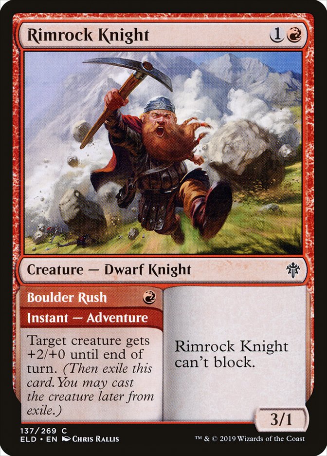 Rimrock Knight // Boulder Rush [Throne of Eldraine] | Fandemonia Ltd