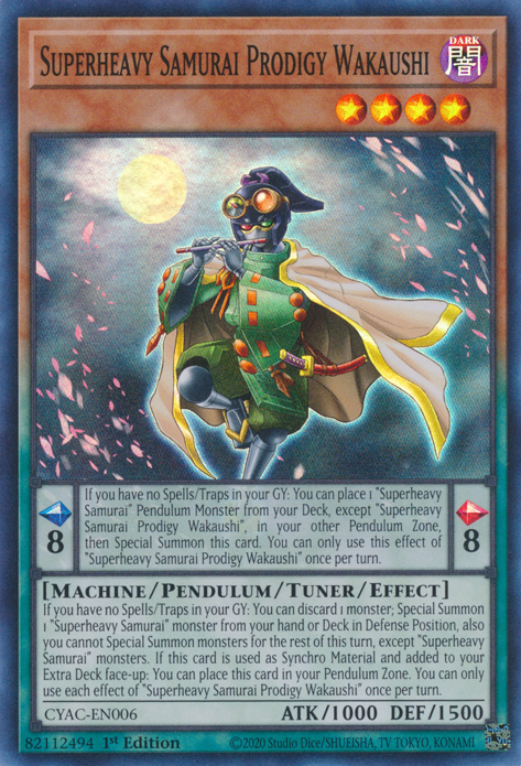 Superheavy Samurai Prodigy Wakaushi [CYAC-EN006] Super Rare | Fandemonia Ltd