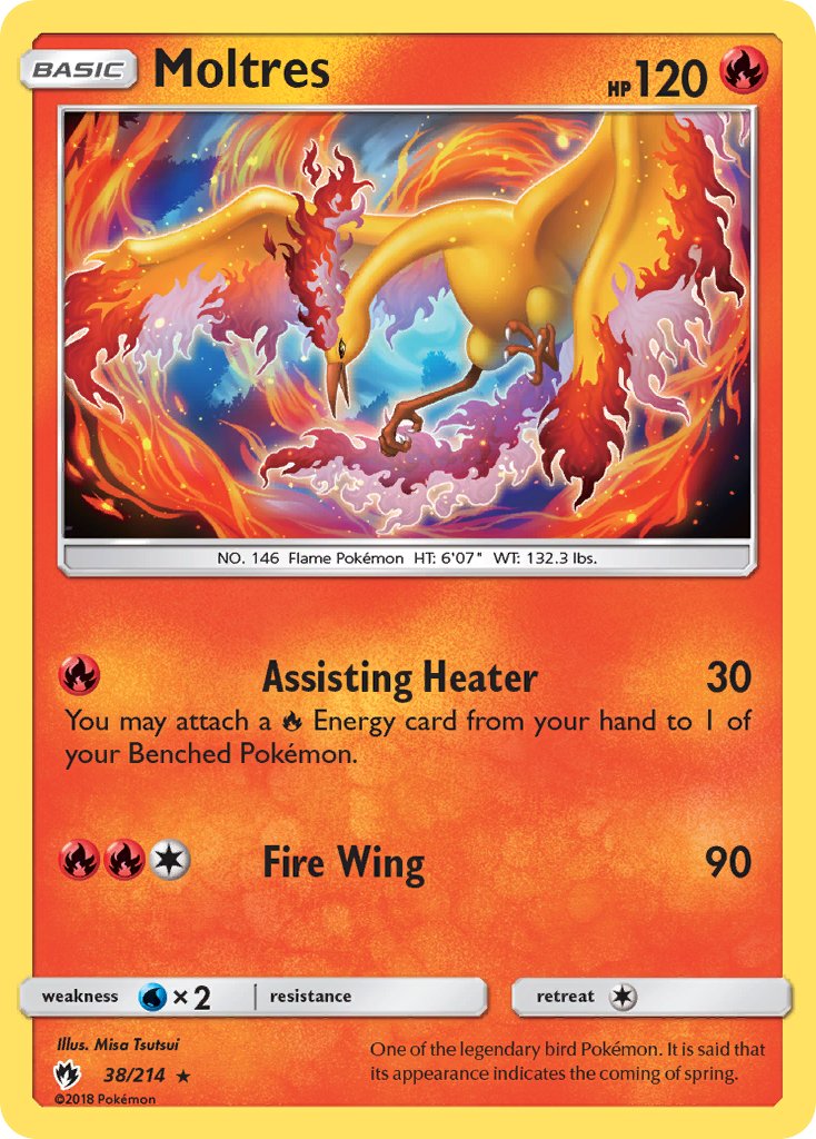 Moltres (38/214) (Let's Play, Eevee) Cracked Ice Holo) (Theme Deck Exclusive) [Sun & Moon: Lost Thunder] | Fandemonia Ltd